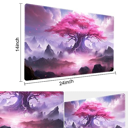 Board Game 14x24in MTG Playmat Compatible for OCG CCG RPG TCG Playmats (Pink Sakura) - color: Pink Sakura