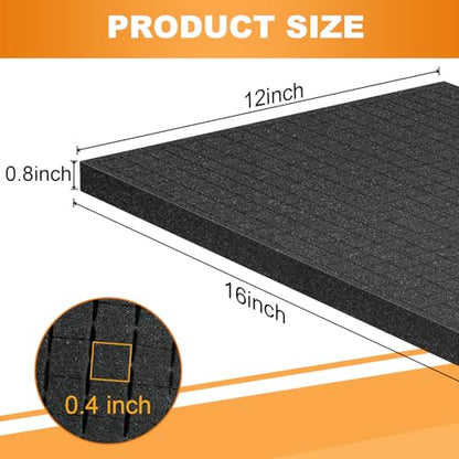 Eunice 6Pcs Polyurethane Foam Inserts -16 x 12 x 0.8 Inch Pick and Pluck Foam Padding Sheets for Tool Box, Camera Storage and Crafts - size: 6pcs-16*12*0.8Inches