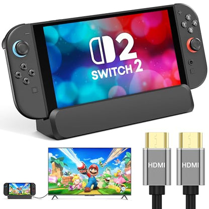 RREAKA for Nintendo Switch 2 Dock Station, Portable TV Docking Station with 4K@60Hz HDMI Output, USB 3.0 Port and 100W USB C Power, Includes HDMI Cable