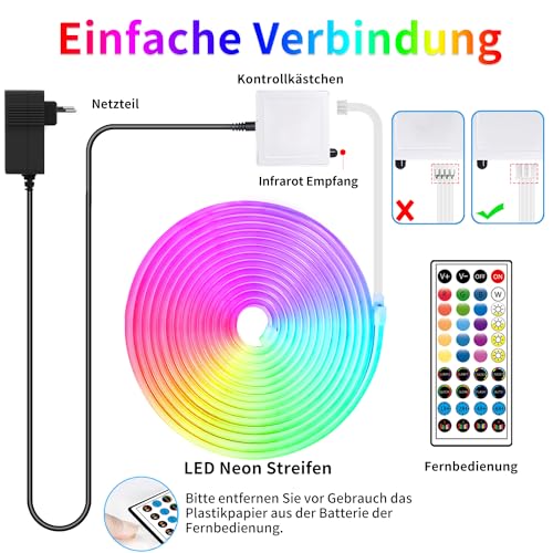 segrass 132Ft Neon Rope Lights,Flexible Led Rope Light Control with App/Remote,Multiple Mode Rope Lights,IP65 Outdoor RGB Led Neon Lights Waterproof,Music Sync Gaming Led Neon Light Strip for Bedroom