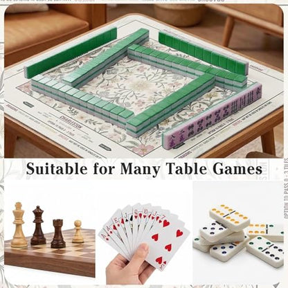 Britimes Mahjong Mat with Black Carrying Bag,31.5"x31.5", Colorful Floral | Non-Slip Noise Reduction Gaming Mat Rubber Multi Purpose Game Table Cover for Mahjong Card Dominoes Board Tile Games - color: Flowers