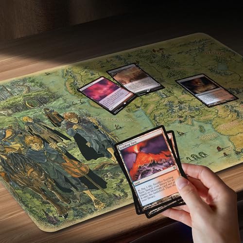 MTG Playmat Non-Slip Rubber Backing Printing Commander Board Game Desk Mat Duel Mat TCG PTCG Playmat 24x14 inches and Free Storage Bags（Map4） - color: Map-4, size: 24"X14"
