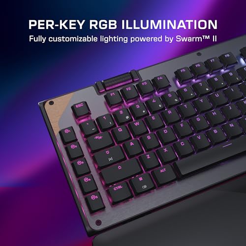 Turtle Beach Command Series KB5 Full-Sized Mechanical PC Gaming Keyboard | Touchscreen Command Display, Low-Profile Mechanical Switches, Double Shot PBT Keycaps, True 8K Polling, Per Key RGB, Black - style: KB5 Keyboard