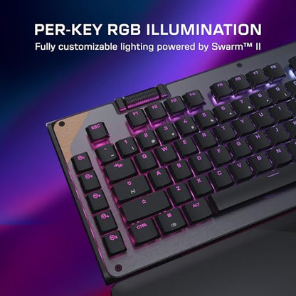 Turtle Beach Command Series KB5 Full-Sized Mechanical PC Gaming Keyboard | Touchscreen Command Display, Low-Profile Mechanical Switches, Double Shot PBT Keycaps, True 8K Polling, Per Key RGB, Black - style: KB5 Keyboard
