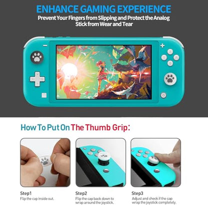 Joystick Replacement for Switch Lite – 19 in 1 OEM Analog Stick Thumbstick Parts Repair Tool Kit Accessories with Y00 Triwing Screwdriver, Thumb Caps, Tweezers for OLED JoyCon Joy Con Controller - color: White