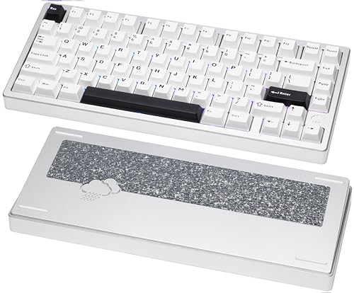 KEEBMONKEY WOBKEY Rainy 75 CNC Aluminum HMX/JWK/Cocoa Switches Triple-Mode Connectivity Mechanical Keyboard with Superior Acoustics, RGB/FR4/Silver SUS304/7000mAh/Cocoa Switch (Pro - Silver) - style: Pro - Silver