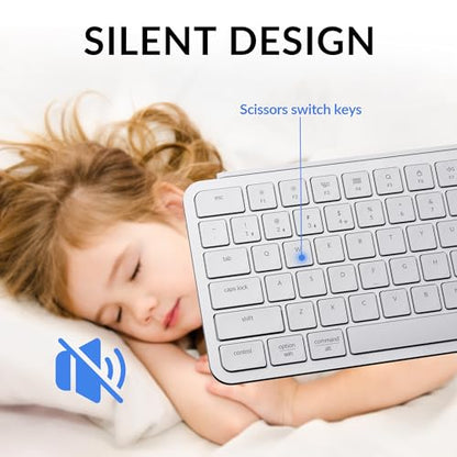 Keychron B1 Pro Ultra-Slim ZMK/Launcher Wireless Bluetooth 2.4 GHz/Wired Connection Keyboard for Mac Windows Linux - White - color: White