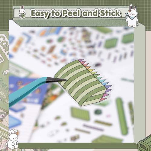 3D House Stickers,DIY Sticker Therapy for Adult Fun Cute Cartoon Stickers | Scene Make Your Own for MINI Room Scenes for MINIature Supermarket for Relief Stress Pass The Time (4 Pcs) - size: 4 Pcs Regular