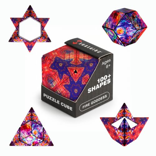 Shashibo DODECA Magnetic Puzzle Cube, Stress Relief Fidget Toy | 100+ Possible Shapes, Sensory Fidget Toy For Adults & Kids, Fun Shape Shifting Puzzle Box For All Ages - color: Fire Goddess, size: DODECA