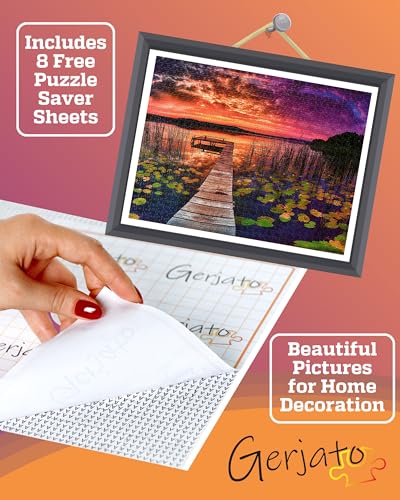 Puzzles for Adults 1000 Pieces - Real-Photo Lake Sunset Jigsaw Puzzle with Matte Finish, Letters on Back, Full-Size Poster, 8 Saver Sheets & Gift-Ready Box - color: Sunset on the Lake
