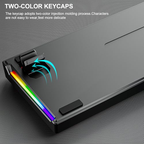 Waterproof Gaming Keyboard USB Wired Mechanical Keyboard | 60 Percent Keyboard for Computer Portable Light Up Keyboards RGB Backlit Keyboards Gaming Accessories Cool Stuff (61 Keys)