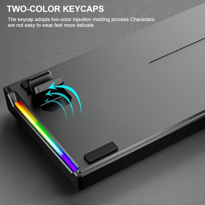 Waterproof Gaming Keyboard USB Wired Mechanical Keyboard | 60 Percent Keyboard for Computer Portable Light Up Keyboards RGB Backlit Keyboards Gaming Accessories Cool Stuff (61 Keys)