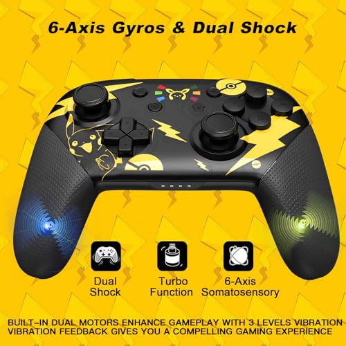 Dritrip Switch Controller, Wireless Pro Controller Compatible with Switch/Switch Lite/Switch OLED, Switch Remote Gamepad with Joystick, Double Vibration, Wake-up and Motion Control