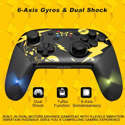 Dritrip Switch Controller, Wireless Pro Controller Compatible with Switch/Switch Lite/Switch OLED, Switch Remote Gamepad with Joystick, Double Vibration, Wake-up and Motion Control