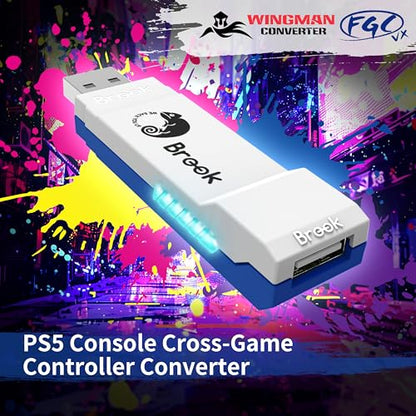 Brook Wingman FGC VX Arcade Controller Converter for PS5/PS4/PC – Supports 150+ Wired Controllers, Low-Latency Adapter for Arcade Sticks & Fightpads, Compatible with All PS5/PS4 Games