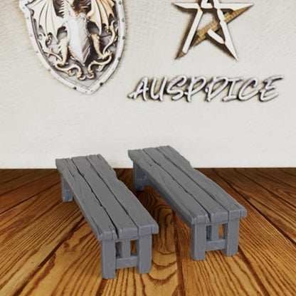 Unpainted Dining Set DND Miniature, Fantasy Tabletop Gaming Scenery, Compatible with Dungeons and Dragons,TTRPG Games, RPG Accessory for Tavern/Inn Scenarios-AS604