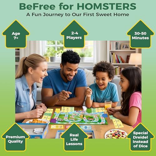 BeFree for HOMSTERS: Family Strategy Board Game – Financial Literacy, Career & Investing | Ideal for Kids Ages 8–12 (Adult Guidance Suggested) | Learn Smart Decisions & Buying Your First Home