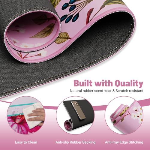 Anti Slip Mahjong Mat for Table 32.4" x 32.4" - Noise Reduction Rubber Base Game Mat with Carrying Bag, Waterproof Portable Table Cover for Poker/Cards/Board Games/Tile Games-Pink - color: Fl-pink