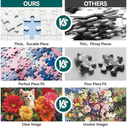 500 Pieces Puzzle for Adults, Puzzles for Adults 500 Pieces, Retro Martin Boots Cats Flowers Jigsaw Puzzle, Challenging Puzzle Perfect for Game Nights, 20.5 X 15 in - color: Retro Martin Boots