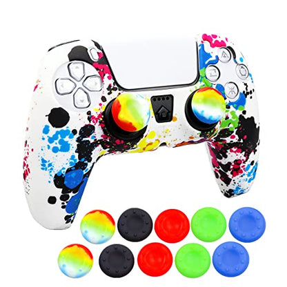Silicone Skin for PS5, Anti-Slip Shell Cover Case with 10 Joystick Grips for PlayStation 5 Controller (#17) - color: PS5 controller #17