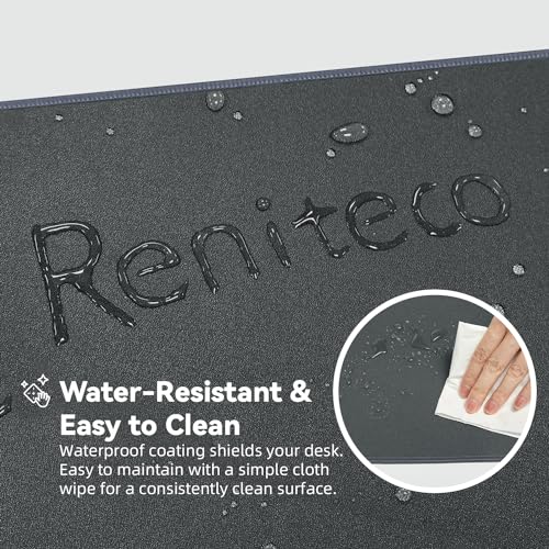 Reniteco Waterproof Large Office & Gaming Mouse Pad, 31.5" x 11.8" x 0.12" | Anti-Fray Stitched Edges, Premium Textured Surface, Non-Slip Rubber Base, Water and Stain Resistant Protection - color: Deep Gray, size: 31.5''x 11.8''x0.12"