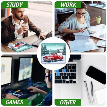 Chrismas Mouse Pad Joyful Celebrations Square Mouse Mat Non-Slip Rubber Base Mousepad with Stitched Edge, Portable MousePads for Desk Computers Laptop Office, 9.5x8 Inches - color: Joyful Celebrations 02