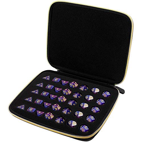 Dice Storage Case, Dice Case Box Tray for DND Dice Set, for D&D Dungeons and Dragons 7-Die Polyhedral Dice, for RPG for MTG Role Playing Table Games, Display for D and D Accessories - Box Only | Hard shell dice case holds 5 polyhedral sets with plush foam