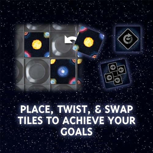Four Corners Galaxy, Tile Placement Strategy Board Game, 1-6 Players | Pattern Matching, Tip-Pivot Board, 78 Puzzle Tiles, 20-40 Minutes, For Ages 8+