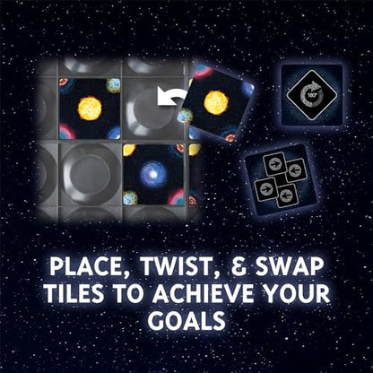 Four Corners Galaxy, Tile Placement Strategy Board Game, 1-6 Players | Pattern Matching, Tip-Pivot Board, 78 Puzzle Tiles, 20-40 Minutes, For Ages 8+