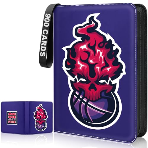 Basketball Card Binder, Trading Sports Card Binder Holder 900 Pockets with 50 Removable Pages, 9 Pocket Collector Album Storage Double Sided,Folder Book Case Gift for Boys And Girl (Purple) - color: Purple