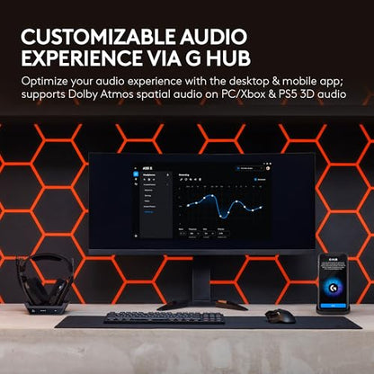 Logitech G Astro A50 X Multi-Platform Wireless Gaming Headset + Base Station for PS5/Xbox/PC: PLAYSYNC Video & Audio Switcher, HDMI 2.1 4K 120Hz VRR, <24bit/48kHz, 24hr Battery, 2.4GHz & BT - Black - color: Black, style: PLAYSYNC Video & Audio
