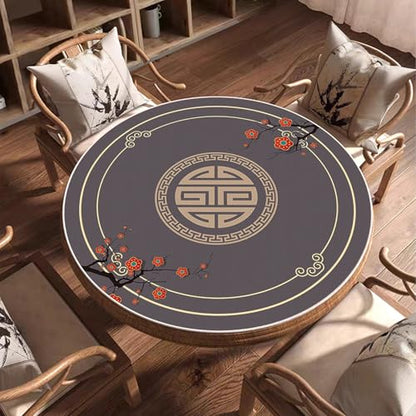 Round Mahjong Mat Silent and Noise Reduction Mahjong Tablecloth with Rubber Backing Large Play Mat for Poker, Card, Board, Tile Games(Gray,70cm/27.55in) - color: Gray, size: 70cm/27.55in