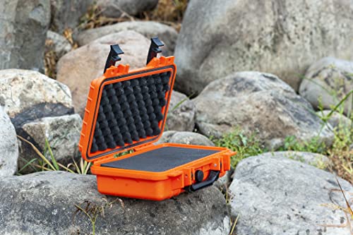 MEIJIA Portable All Weather Waterproof Protective Hard Case, Small Camera Case,Dry Case with Customizable Foam,Fit Use of Drones, Camera,Equipments, 11.65 ”x8.35”x3.78” - color: Orange