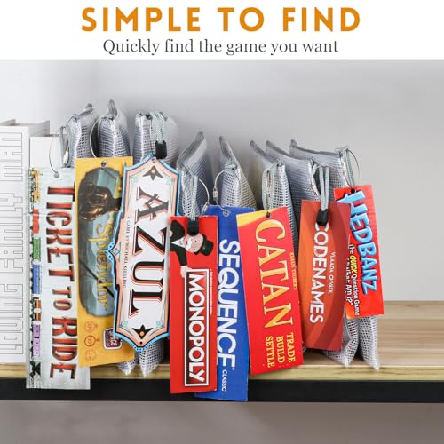 Lukeline Board Game Storage Kit with 12 Sets of Zipper Pouch Bags and Sorting Label Tabs, Board Game Organizer and storage for Board Games, Bricks, Puzzles, Toys, Craft Projects, School Supplies