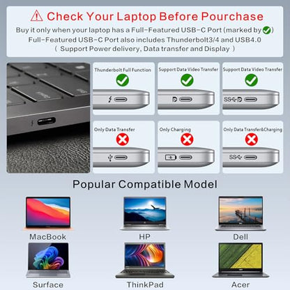 Adjustable Laptop Stand for Desk with Docking Station 11-in-1, Aluminum Laptop Riser with USB Hub 360°Swivel Dual Display 4K60Hz HDMI Gigabit Ethernet USB3.0 PD100W for MacBook Pro Air/Dell/HP 7-15.6" - size: 11-in-1 Hub Laptop Stand