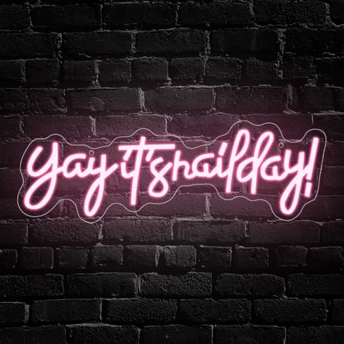 Yay It's Nail Day Neon Sign, LED Light Neon Sign for Business Nail Room Salon Decor Light Up Sign for Wall Beauty Room Nails Hair Bar Great Gifts for Nail Techs Girls, Christmas, Birthday(16.5"*5.5") - style: Nail Day