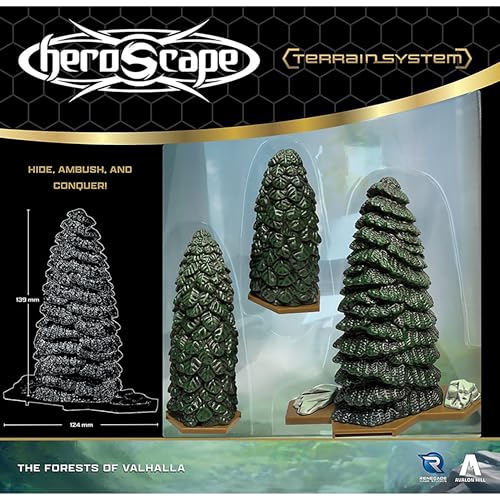 Renegade Game Studios HeroScape Forests of Valhalla - 6 Evergreen Trees | Hex-Based Terrain Expansion for Strategy Miniatures, Strategic Foliage Scenery, Tactical Ambush & Line of Sight Blocking