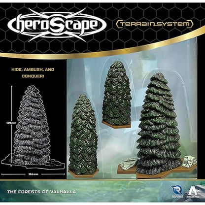 Renegade Game Studios HeroScape Forests of Valhalla - 6 Evergreen Trees | Hex-Based Terrain Expansion for Strategy Miniatures, Strategic Foliage Scenery, Tactical Ambush & Line of Sight Blocking