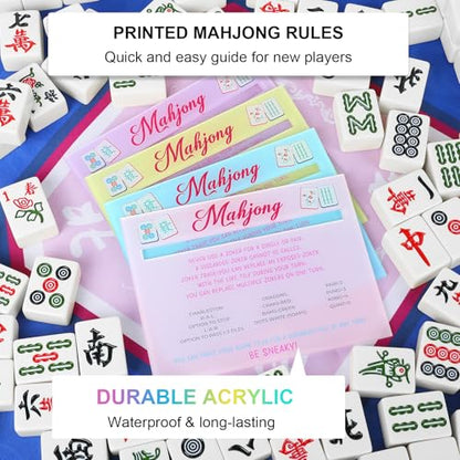 Mahjong Line Finder, 4 Pack Bright Mahjong Rules Helper Reader Beginner-Friendly Accessories - Blue/Purle/Pink/Yellow - color: Blue/Purle/Pink/Yellow