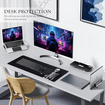 ALOANES Waterproof Gaming Mousepad Large Mouse Mat Non-Slip Rubber Base | Desk pad Keyboard Desk Mat for Computer, Office Home, Right Skeleton Mat XL(31.50"x11.81"x0.12") - color: Right Skeleton, size: 31.5L x 11.8W inches