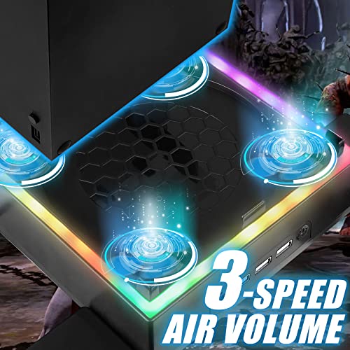 Wall Mount Cooling Fan for Xbox Series X with High Speed Low Noise Fan and 3 USB Port Xbox Series X Wall Mount Kit with Controller Holder & Headphone Hanger Touch Switch Holder Bundle