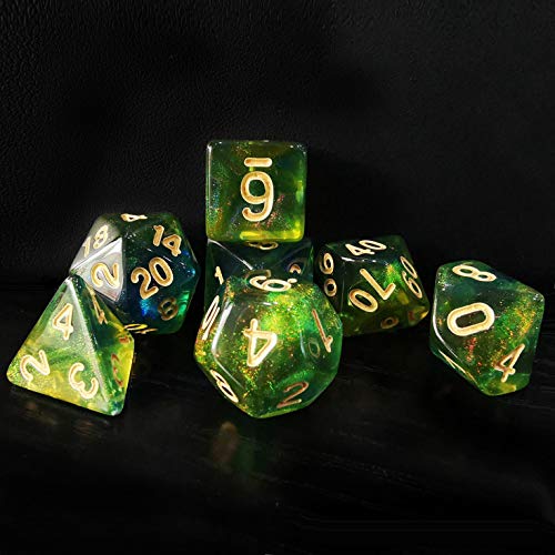 Bescon New Moonstone Dice Azure Stone, Polyhedral Dice Set of 7 - color: Azure Stone