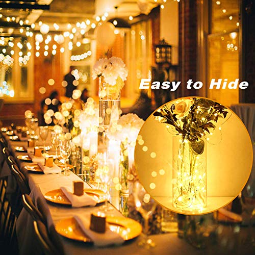 MUMUXI 20 Pack 7.2ft Fairy Lights Battery Operated String Lights, Mini LED Battery Powered Twinkle LEDs, Waterproof Copper Wire Firefly Lights for Mason Jars, Warm White - color: Warm White, size: 7.2 Ft-20 Pack-20 LED