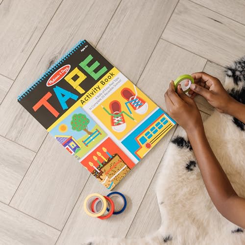 Melissa & Doug Tape Activity Book for Kids with 4 Easy-Tear Tape Rolls (Blue, Green, Red, Yellow) & 20 Reusable Scenes on Spiral-Bound Sheets, Road Travel Toys for Kids Ages 4+, 0.45 inch (Pack of 2) - size: 0.45 inch (Pack of 2)