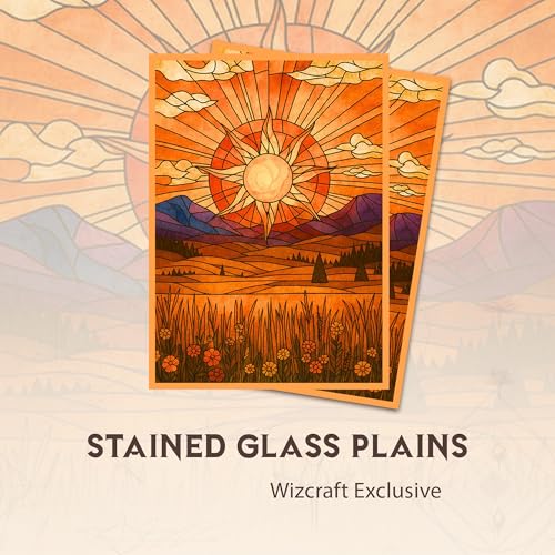 Stained Glass Plains MTG Card Sleeves (Smooth) - 104 Count Standard Size TCG Sleeves - Compatible with Magic The Gathering - Double Sleeving - Original Art Design, Premium Protection - color: Stained Glass Plains