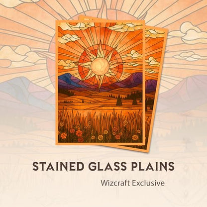 Stained Glass Plains MTG Card Sleeves (Smooth) - 104 Count Standard Size TCG Sleeves - Compatible with Magic The Gathering - Double Sleeving - Original Art Design, Premium Protection - color: Stained Glass Plains
