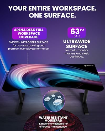 Arozzi Arena Gaming Desk Pad D009 | Full Desk Mouse Pad, Washable Desk Mat, Anti-Slip Rubber Base, Water-Resistant Surface - color: D009