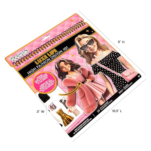 Fashion Angels Luxe Life High Fashion Design Set | Includes 500+ Stickers, Style Boards, Garments & More, Creative Fashion Design Kit for Kids Ages 6+ - style: Luxe Life