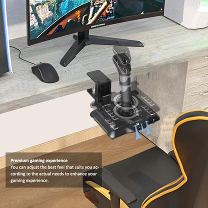 HUYE Steel Clamp-on Flight Stick Desk Mount Bracket Designed for Turtle Beach VelocityOne Flightstick & Logitech G Extreme 3D Pro Joystick, Adjustable Desk Mount (Flight Stick Not Included) - 2 Pack - color: 2 Pack