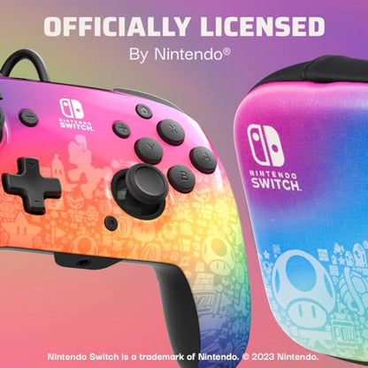 PDP REMATCH Controller & Travel Case Bundle: Star Spectrum - Nintendo Switch, Nintendo Switch Lite, & Nintendo Switch - OLED Model - style: Star Spectrum Controller + Case